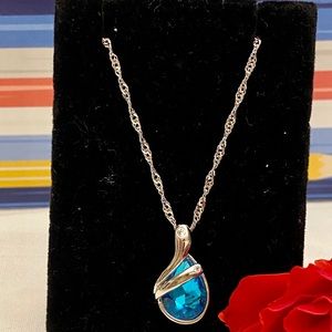 925 Sterling Silver crystal necklace